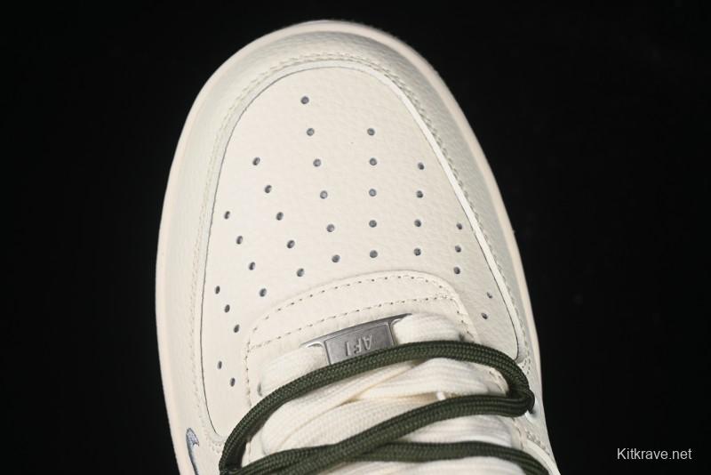 Nike Air Force 1'07 Low Supreme Collaboration Dual-Tone Grey Green Lace-Up Casual Sneakers - DM6868-070