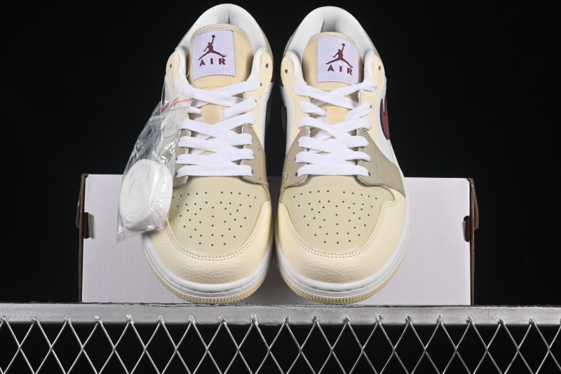 Nike Air Jordan 1 Low AJ1 Cream White Low-Top Casual Sneakers - HV6530-100