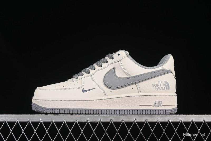 Nike Air Force 1 '07 Low The North Face x CDG Light Grey Swoosh Casual Sneakers - HH7518-052