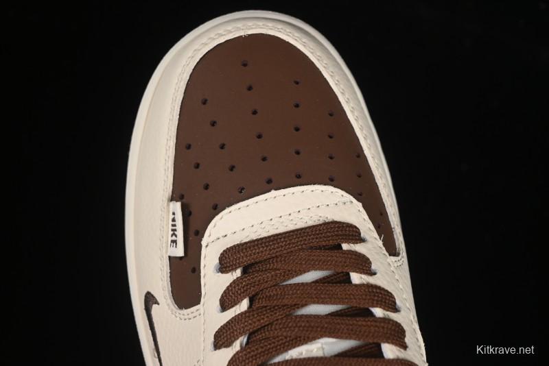 Nike Air Force 1 '07 Low BAPE Collaboration Beige Brown Graffiti Swoosh Casual Sneakers - DF0188-061