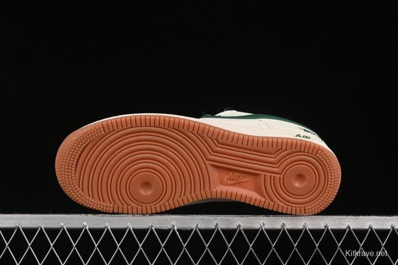 Nike Air Force 1 '07 Low Stussy Collaboration Green Swoosh Gum Sole Casual Sneakers - XX3168-138