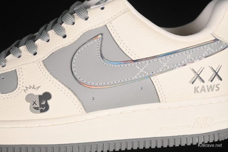 Nike Air Force 1'07 Low Kaws Collaboration Beige Grey Casual Sneakers - KK1988-078
