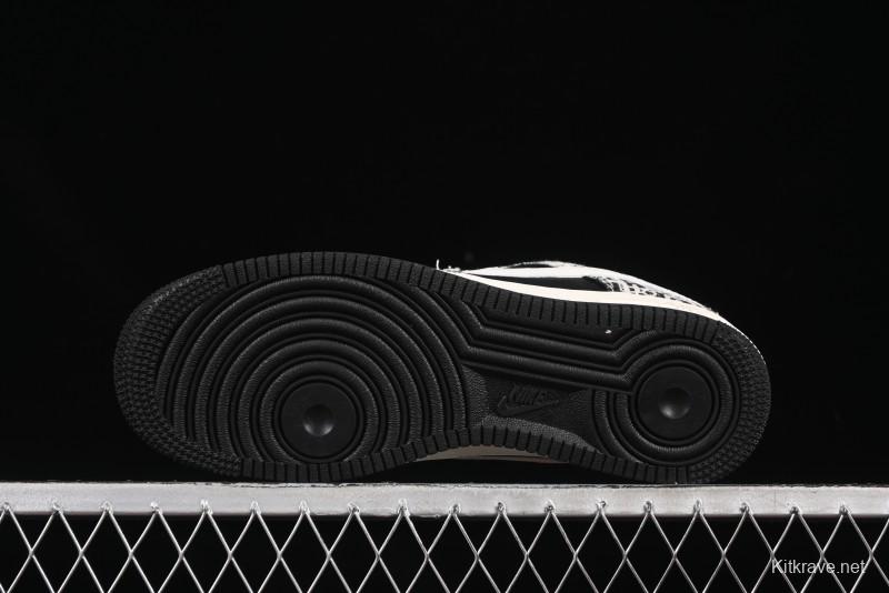 Nike Air Force 1 '07 Low Dior Collaboration Pattern Black White Swoosh Casual Sneakers - XS1958-581