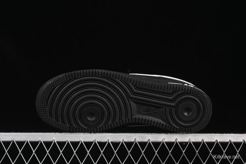 Nike Air Force 1 '07 Low Casual Sneakers in Black & White with Hemp Rope Detailing - ZH0316-073