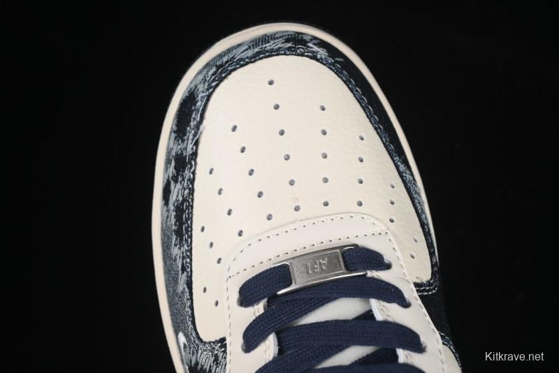 Nike Air Force 1 '07 Low Stussy Collaboration Retro Denim Casual Sneakers - XS1958-578