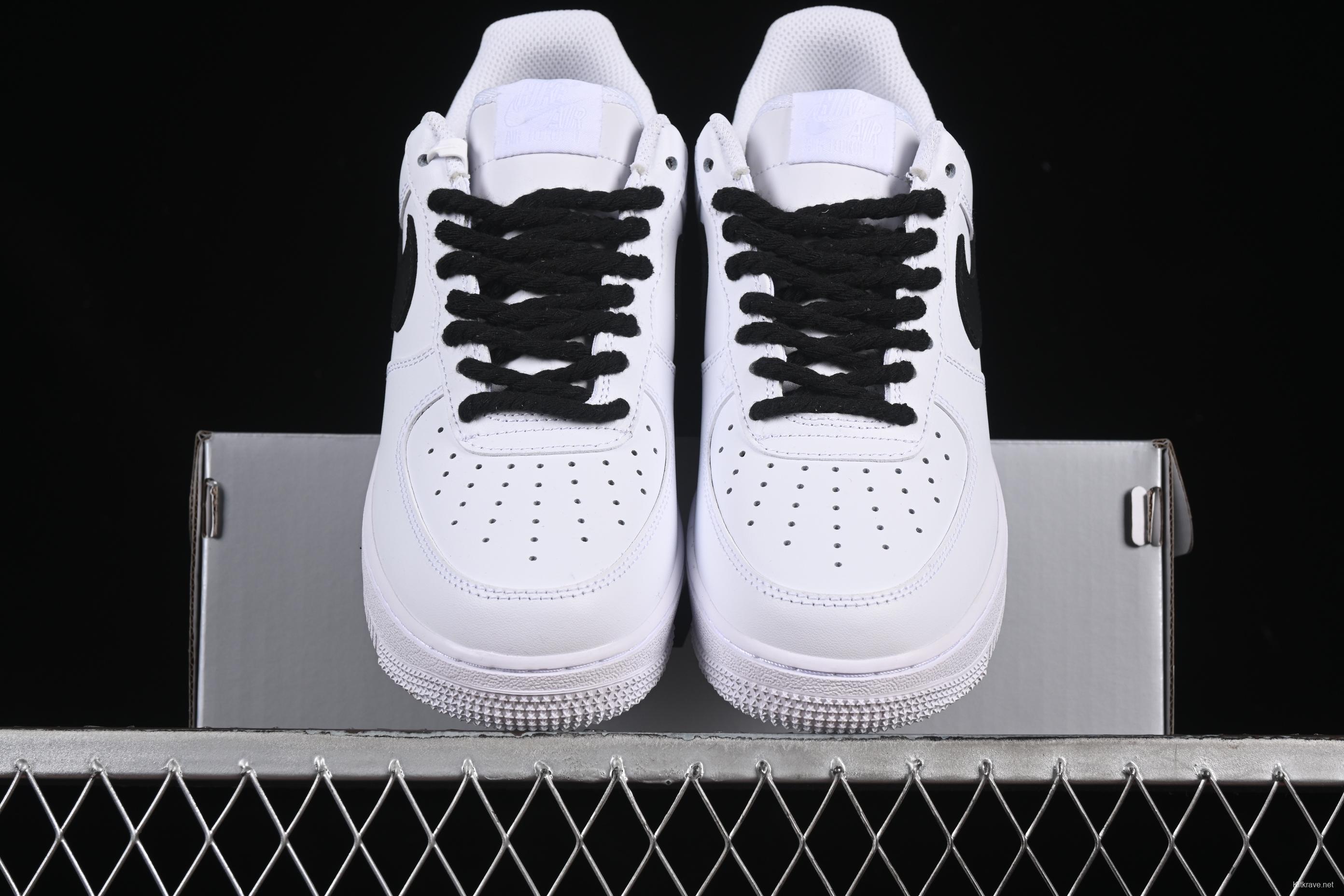 Nike Air Force 1 '07 Low White Black Hemp Casual Sneakers - ZH0316-072