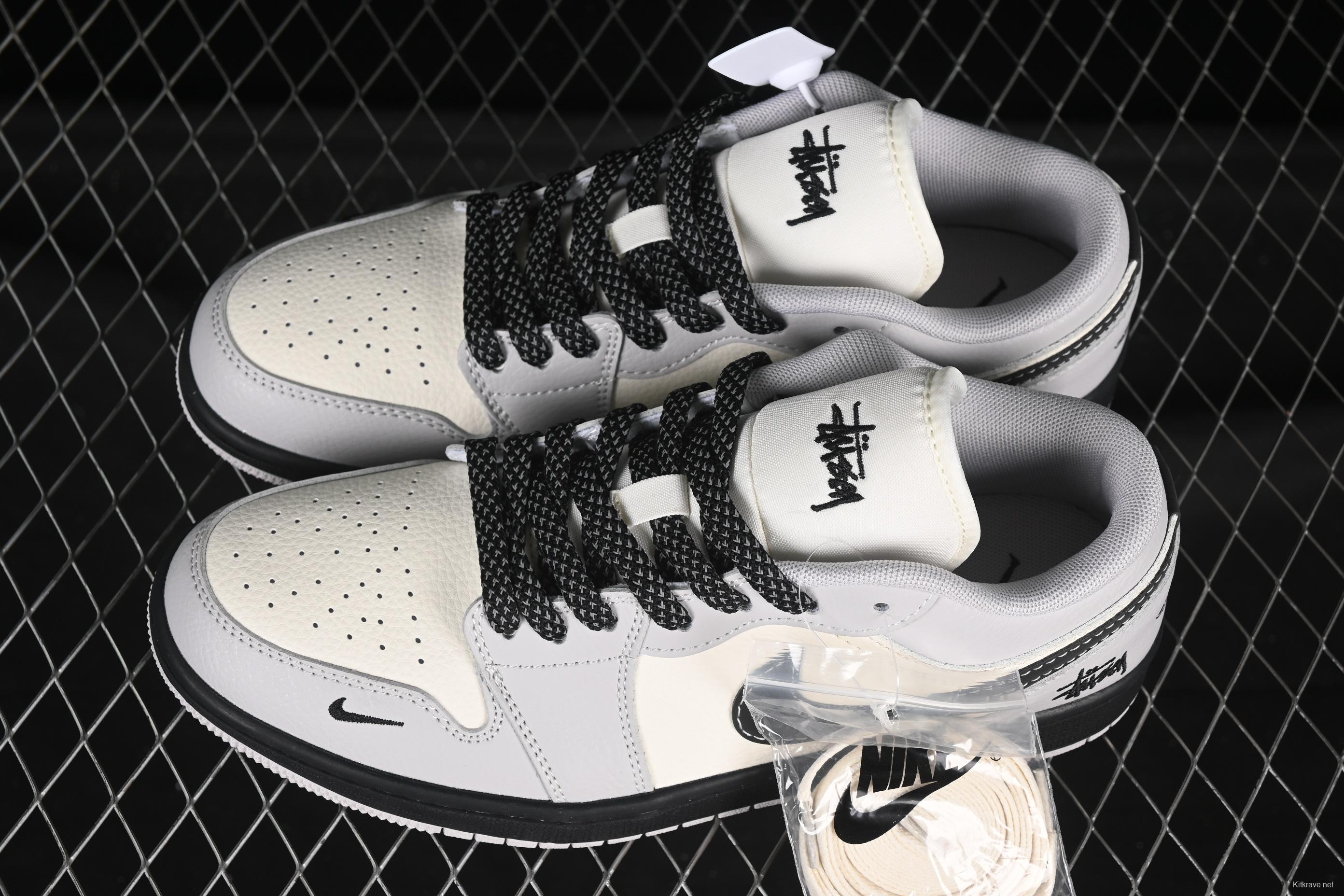 Nike Air Jordan 1 Low Stussy Collaboration Retro Basketball Shoes - XX3168-177