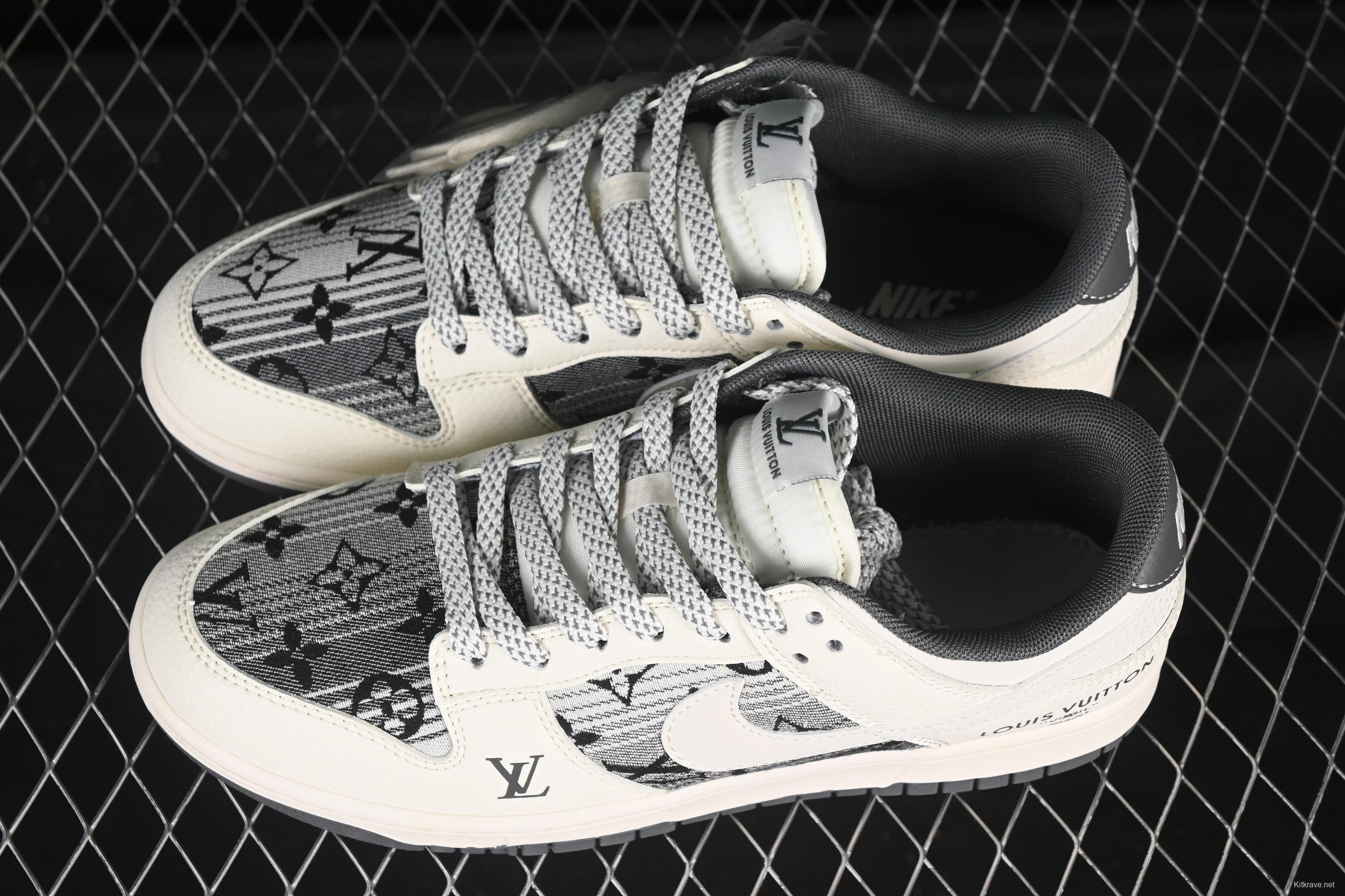 Nike SB Dunk Low LV Collaboration Anniversary Edition Customized Casual Skate Shoes - FC1688-230