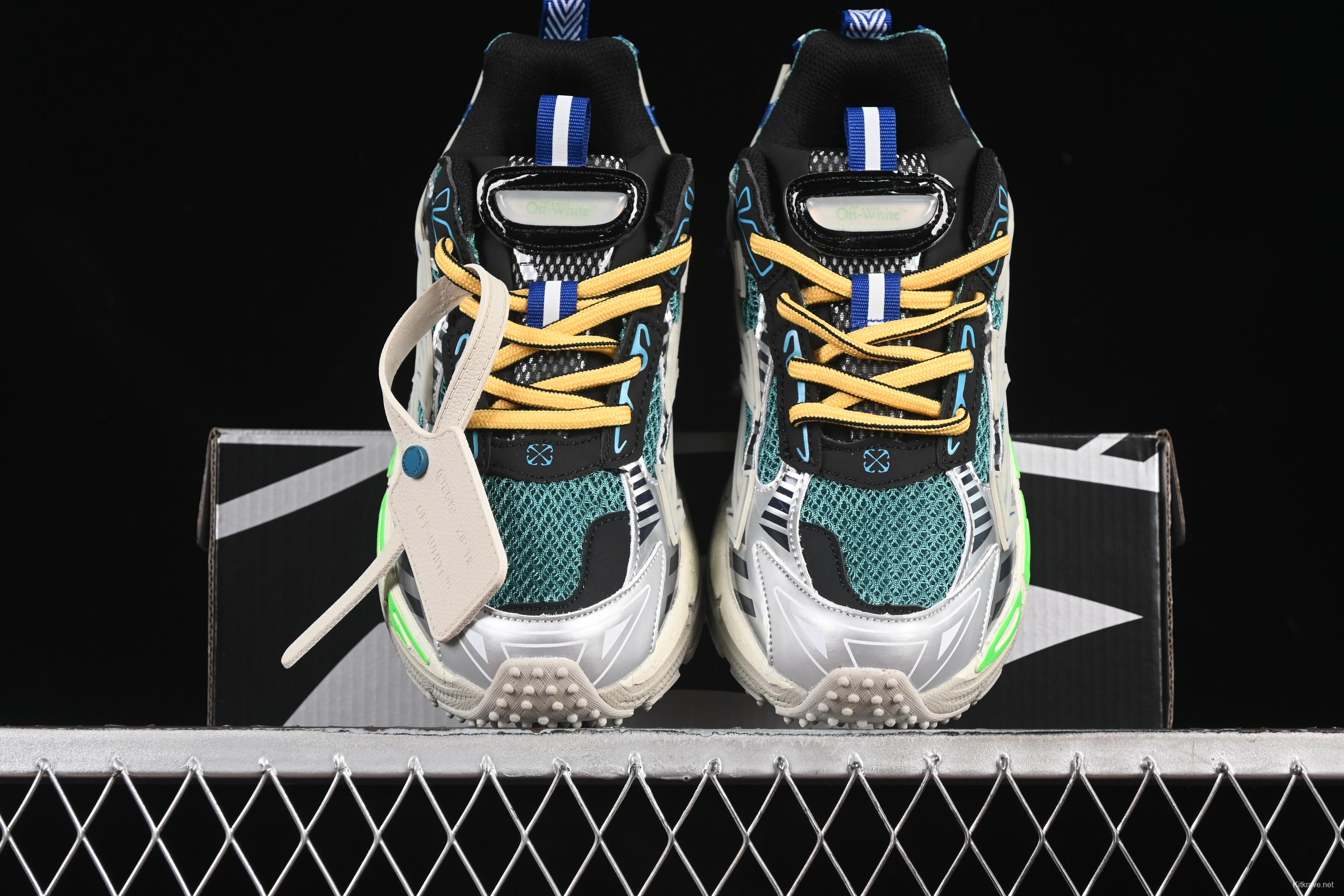 Off-White Be Right Low-Top Lifestyle Sneakers in Grey Green - C.D4