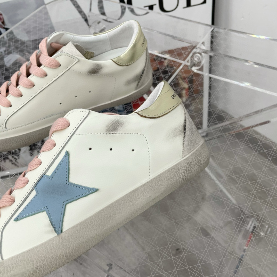 2025 Women GGDB White Blue Pink Leather Suede Sneakers