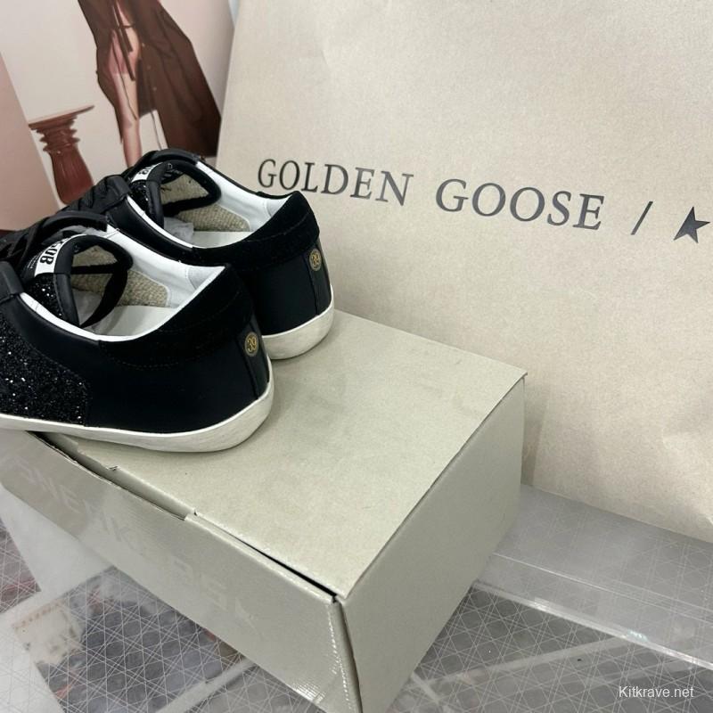 2025 Unisex GGDB Black Glitter Leather Sneakers