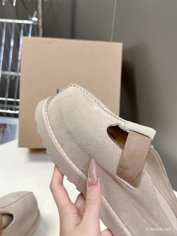 2025 UGG Beige Suede Slippers KFY00230