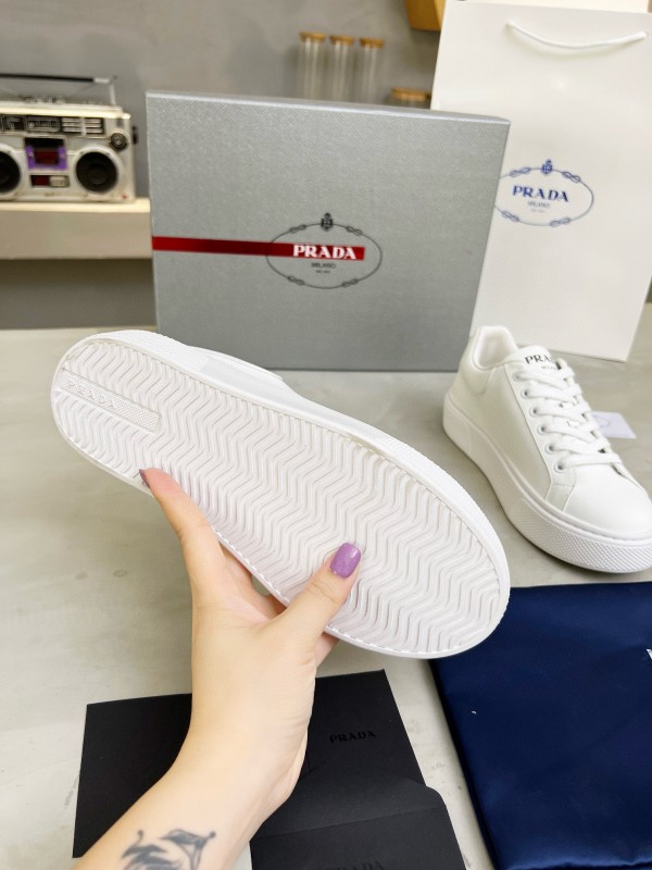 2024 Unisex Prada White Leather Sneakers MJ00310