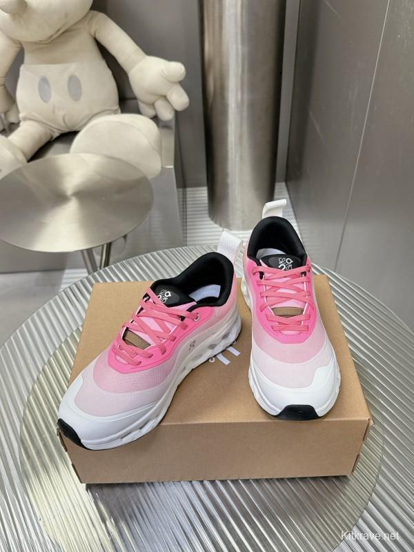 2025 Women Loewe Pink White Mesh Leather Sneakers