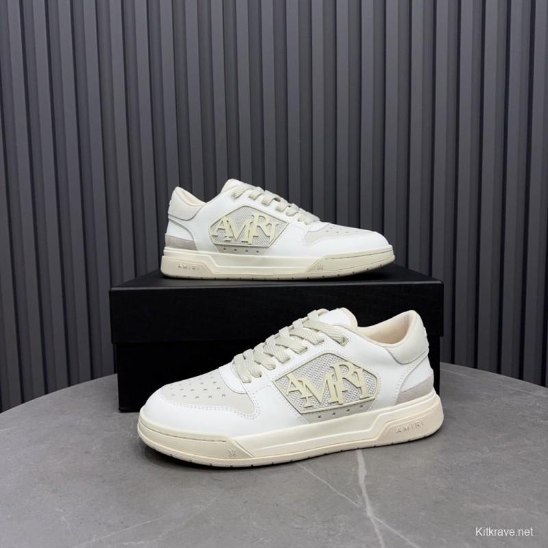2025 Unisex Amiri White Leather Sneakers MJ00360