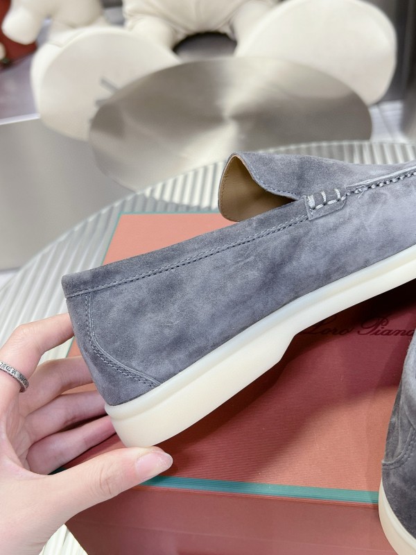 2024 Unisex Le Parmentier Grey Suede Loafers MJ00270