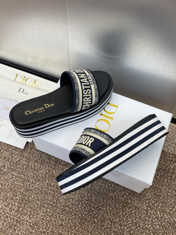 2025 Slippers Dior Black Canvas Slippers