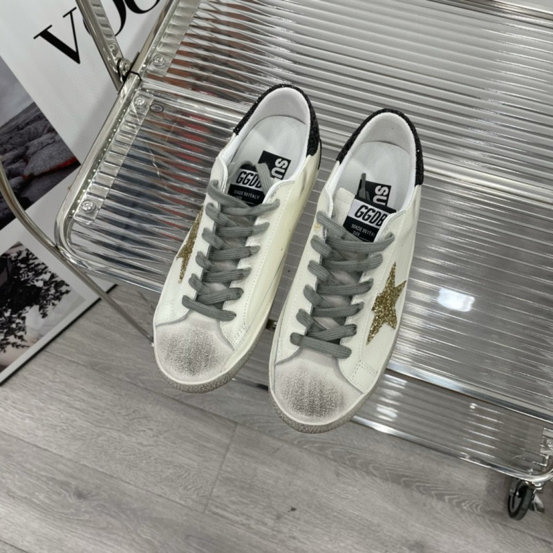 2025 Women GGDB White Black Gold Leather Suede Sneakers