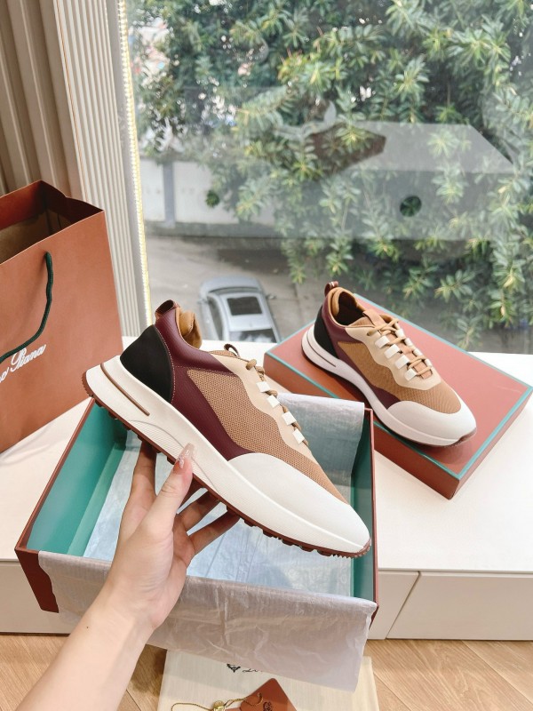 2024 Unisex Le Parmentier Brown Beige Knit Sneakers Top Version MJ00340