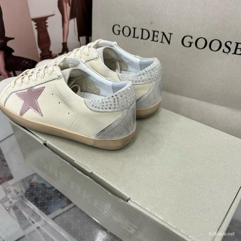 2025 Women GGDB White Beige Leather Sneakers MJ00260
