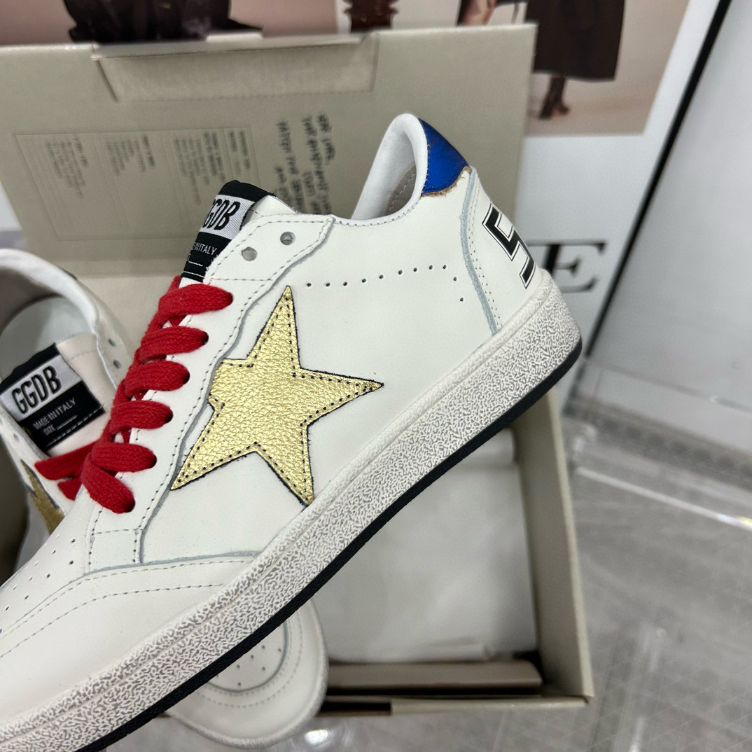 2024 Unisex GGDB White Gold Leather Sneakers MJ00260