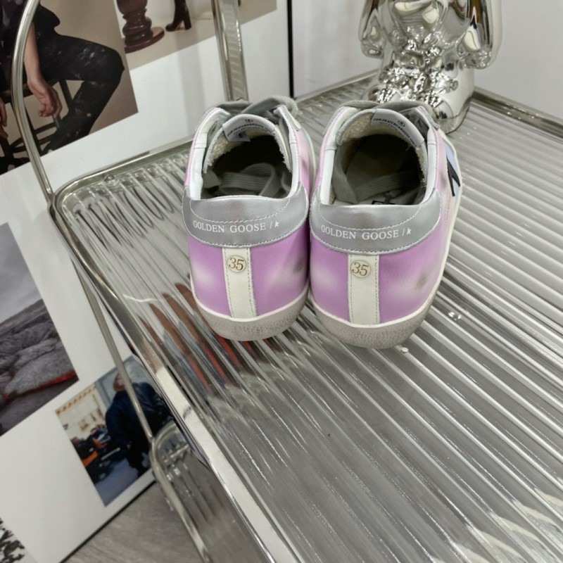 2025 Unisex GGDB White Pink Blue Leather Suede Sneakers