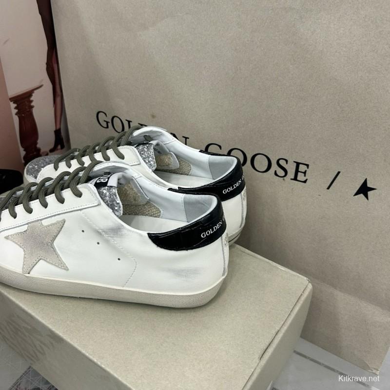 2025 Women GGDB White Silver Leather Sneakers MJ00260