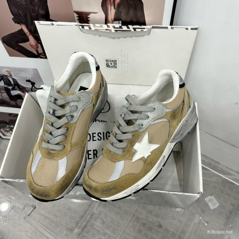 2024 Unisex GGDB Green Grey White Suede Mesh Sneakers