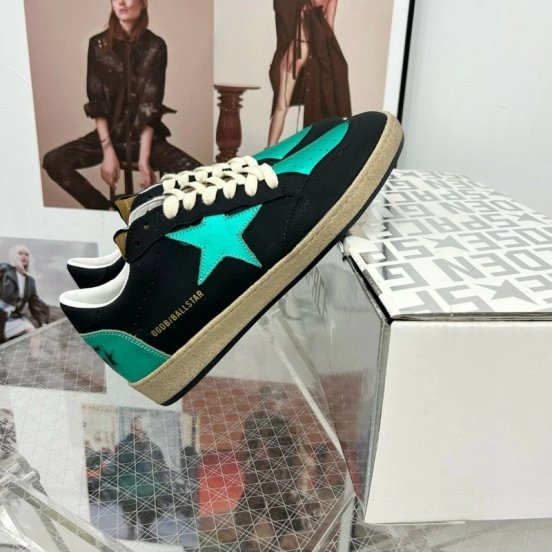 2024 Unisex GGDB Black Green Leather Sneakers MJ00260
