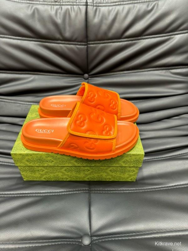 2024 GUCCI orange leather slippers MJ00200