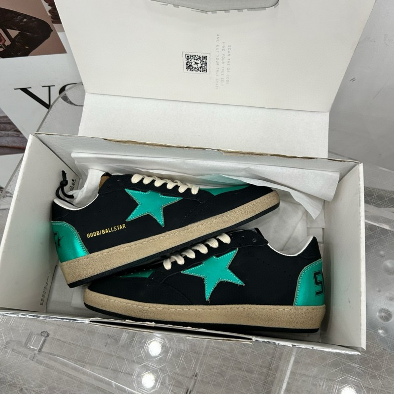 2024 Unisex GGDB Black Green Leather Sneakers MJ00260