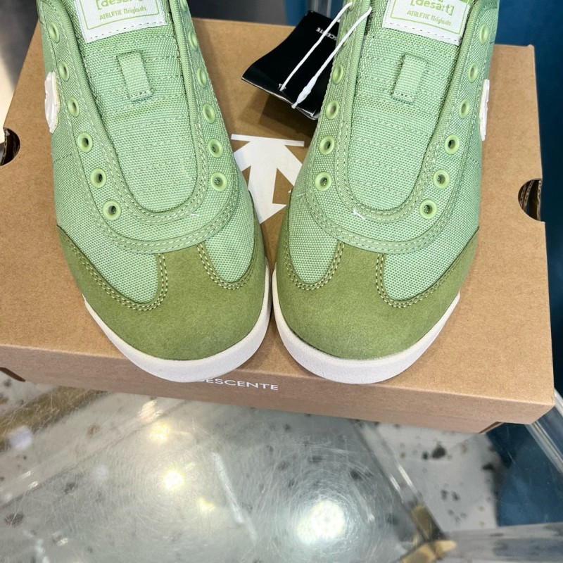 2024 Unisex DESCENTE  green canvas sneakers MJ00280