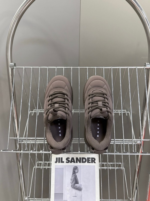 2025 Unisex Marni Brown Fabric Sneakers
