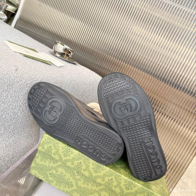 2024 Women Gucci beige black leather shearling snow boots MJ00420