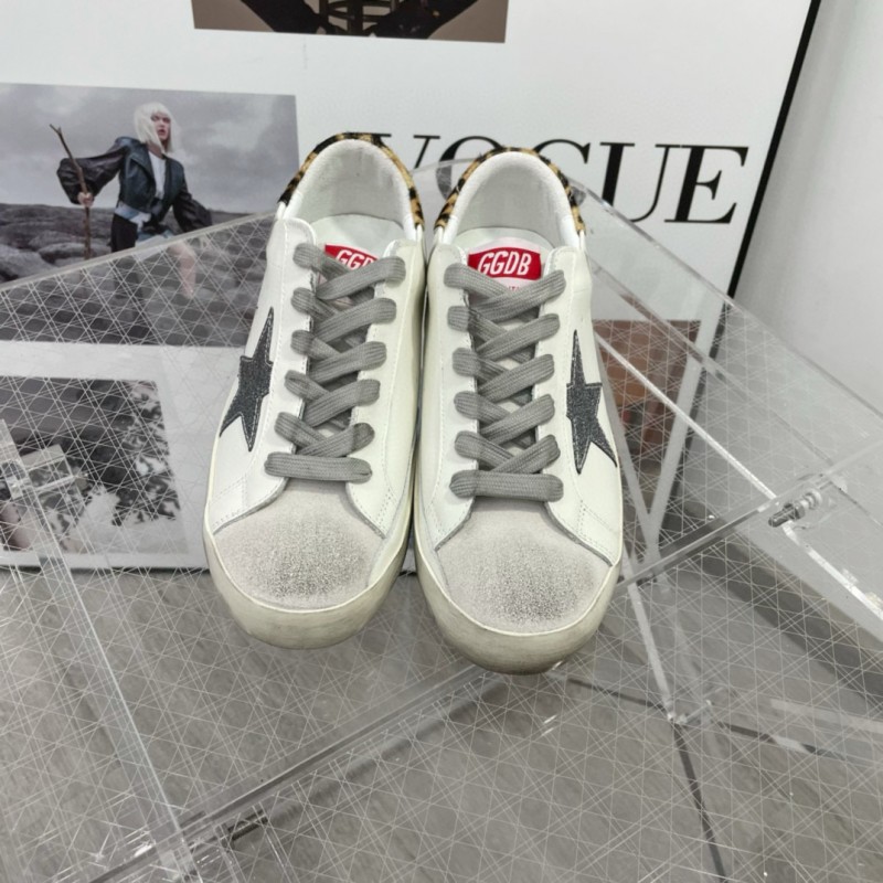2025 Women GGDB White Grey Leather Suede Sneakers