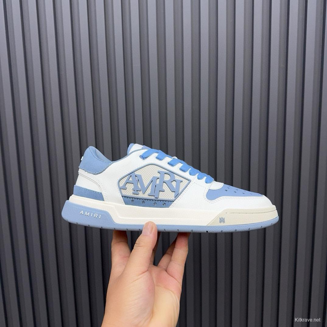2024 Unisex Amiri Blue White Leather Sneakers MJ00360
