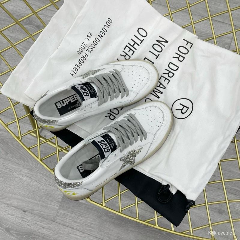 2024 Unisex GGDB White Silver Leather Sneakers MJ00260