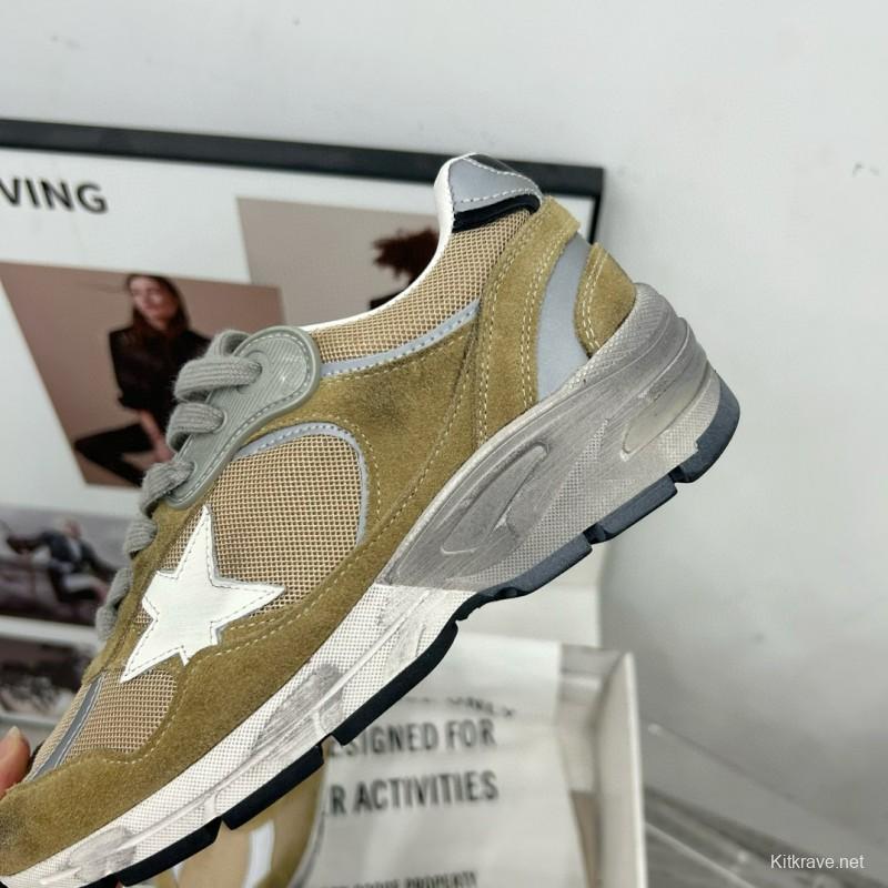 2024 Unisex GGDB Green Grey White Suede Mesh Sneakers