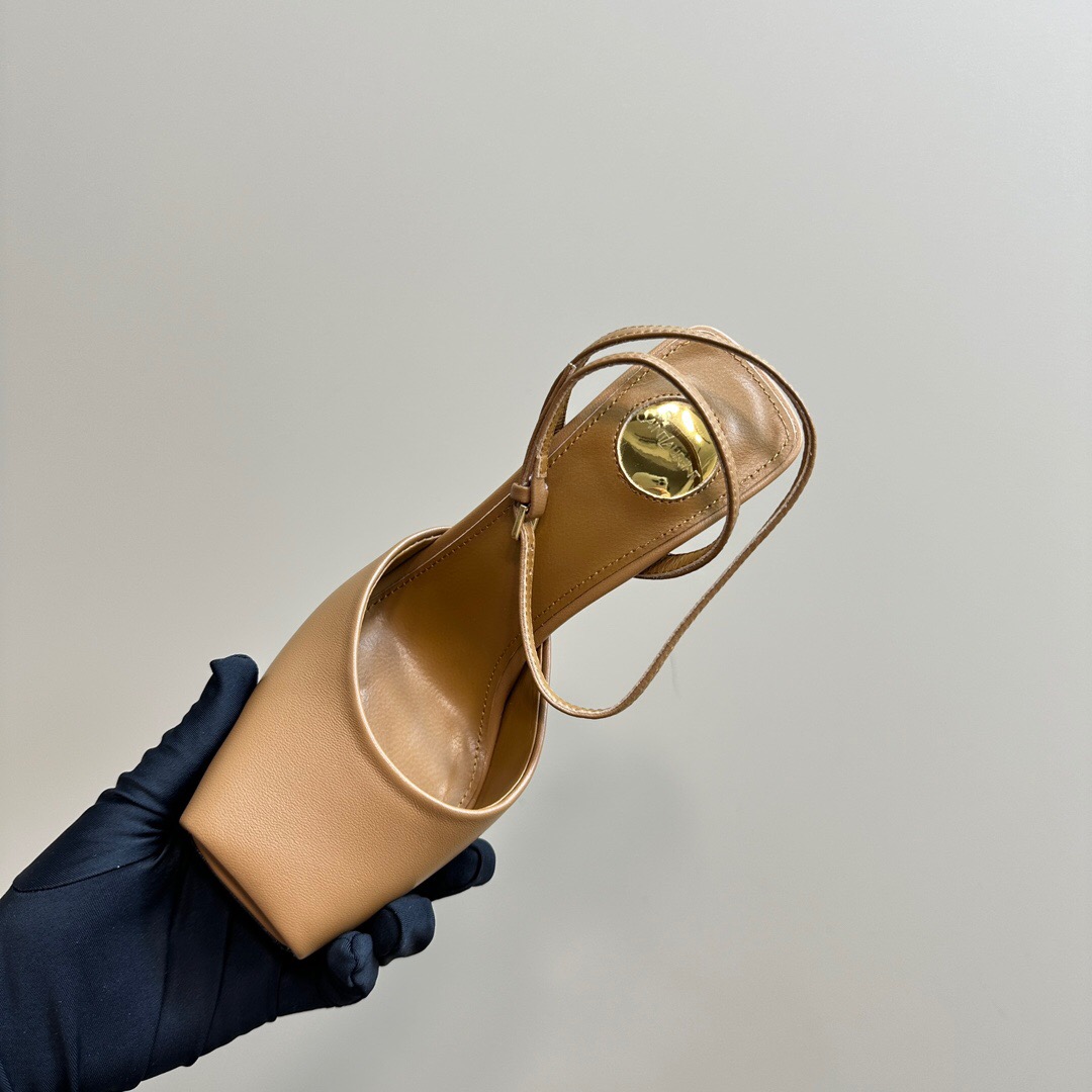 2025 Women Yves Saint Laurent Tan Calf Leather Heels KFY00280