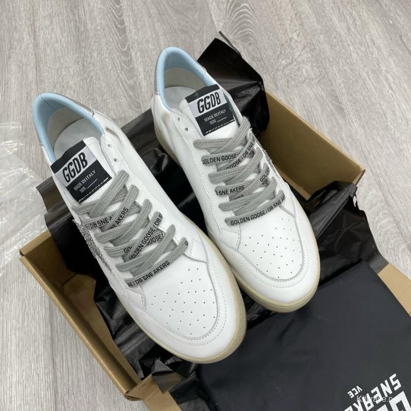2024 Unisex GGDB White Silver Leather Sneakers MJ00260
