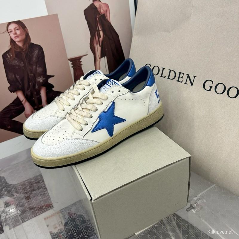2024 Unisex GGDB White Blue Leather Sneakers MJ00260