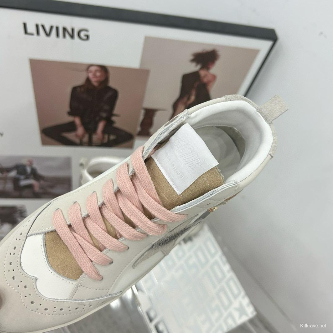 2024 Unisex GGDB White Pink Grey Suede Leather High Top Sneakers MJ00300
