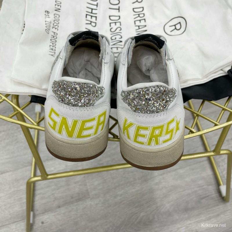 2024 Unisex GGDB White Silver Leather Sneakers MJ00260