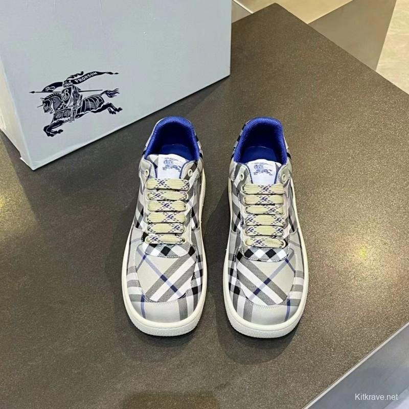 2024 Unisex Burberry Beige Black White Calf Leather Casual Shoes MJ00330