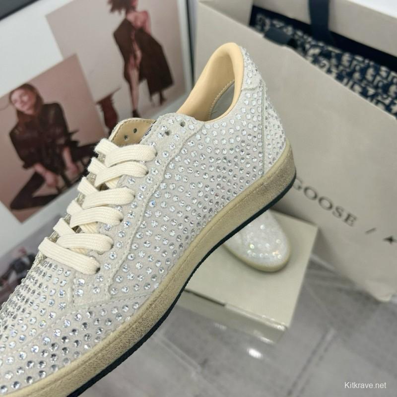 2024 Unisex GGDB White Crystal Leather Sneakers MJ00260