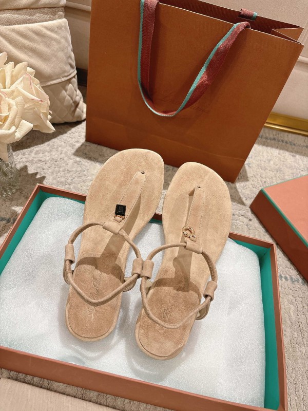 2025 Women LP Beige Suede Sandals LY00350