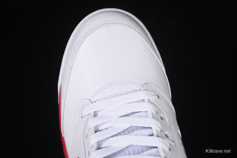 Nike Air Jordan 5 Retro Fire Red Black Tongue Basketball Shoes - HQ7978-101