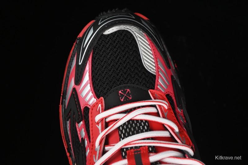 Off-White Be Right Low-Top Lifestyle Casual Shoes in Black Red