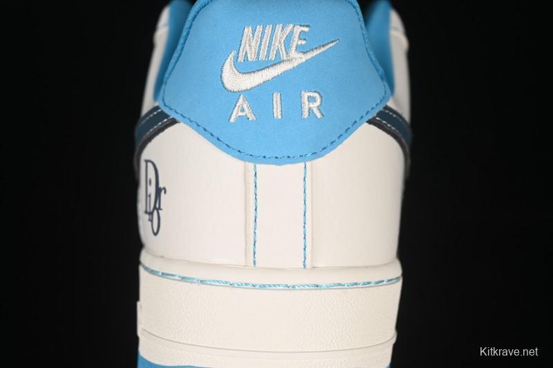 Nike Air Force 1 '07 Low Dior Collaboration Stone Blue Low-Top Casual Sneakers - KK1988-088