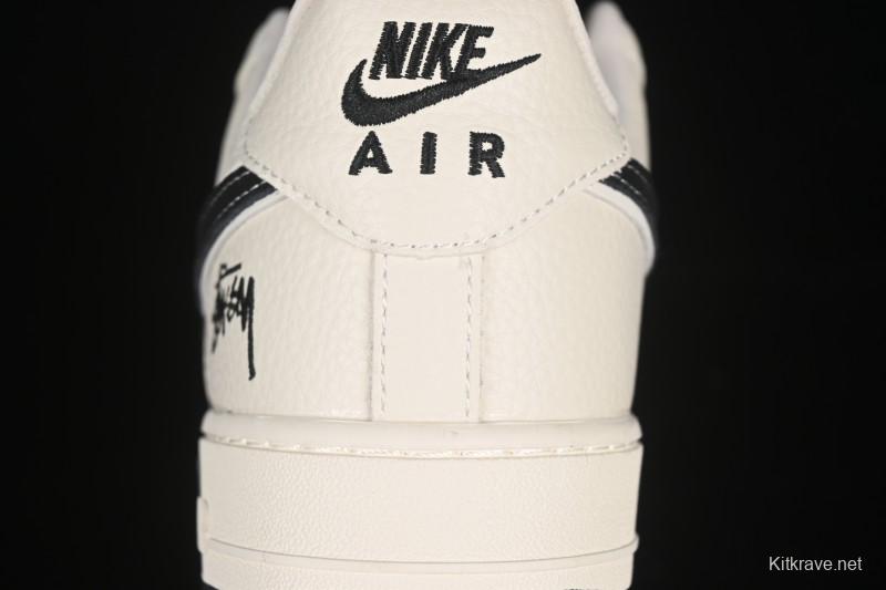 Nike Air Force 1 '07 Low Stussy Collaboration White Gray Casual Sneakers - KK1988-093